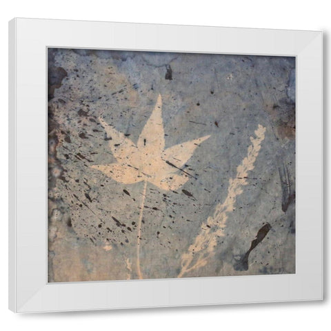 Leaf and Fern White Modern Wood Framed Art Print by Blue