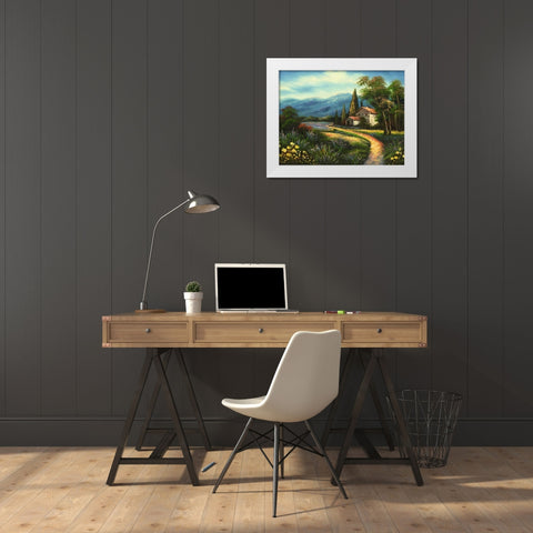 Mountian Getaway White Modern Wood Framed Art Print by Chin, Art