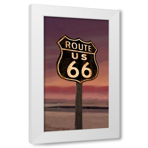 Route 66 White Modern Wood Framed Art Print by Consani, Chris