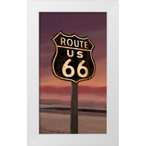 Route 66 White Modern Wood Framed Art Print by Consani, Chris