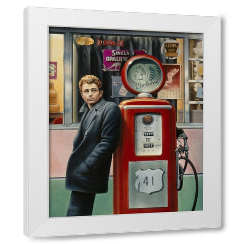 James Dean White Modern Wood Framed Art Print by Consani, Chris