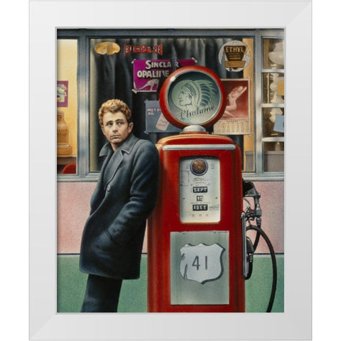 James Dean White Modern Wood Framed Art Print by Consani, Chris