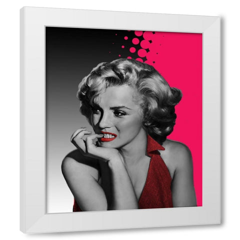 The Thinker in Red Dots White Modern Wood Framed Art Print by Consani, Chris