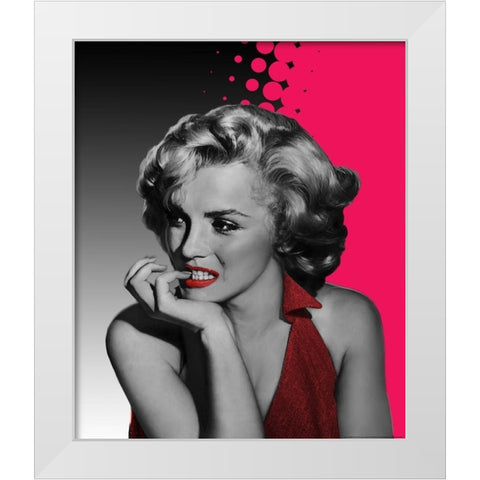 The Thinker in Red Dots White Modern Wood Framed Art Print by Consani, Chris