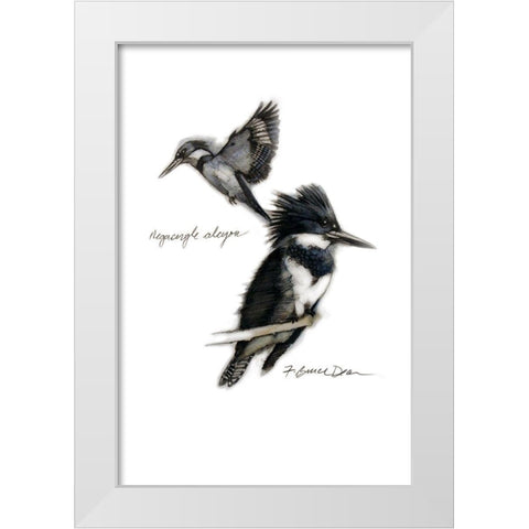 Chickadee White Modern Wood Framed Art Print by Dean, Bruce