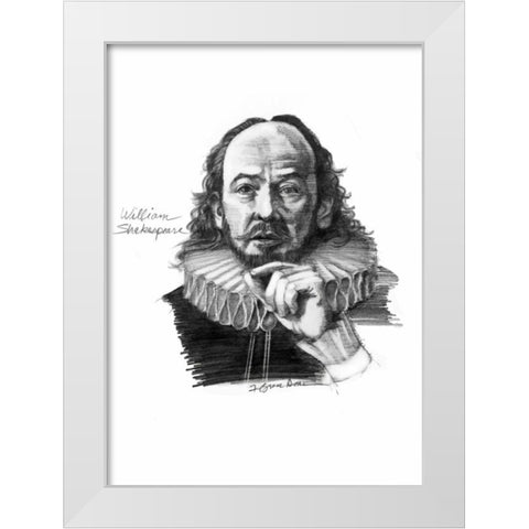 Shakespeare White Modern Wood Framed Art Print by Dean, Bruce