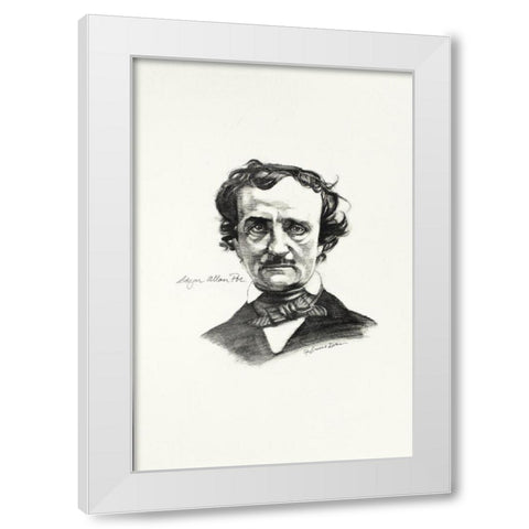 Poe White Modern Wood Framed Art Print by Dean, Bruce