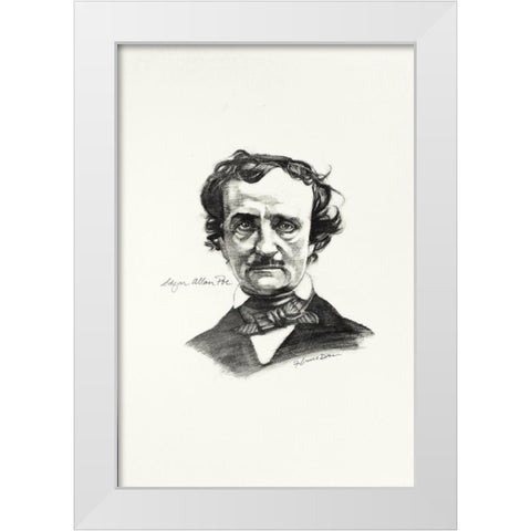 Poe White Modern Wood Framed Art Print by Dean, Bruce