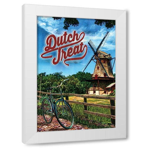 Dutch Treat White Modern Wood Framed Art Print by Has