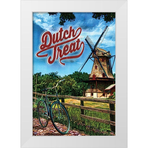 Dutch Treat White Modern Wood Framed Art Print by Has