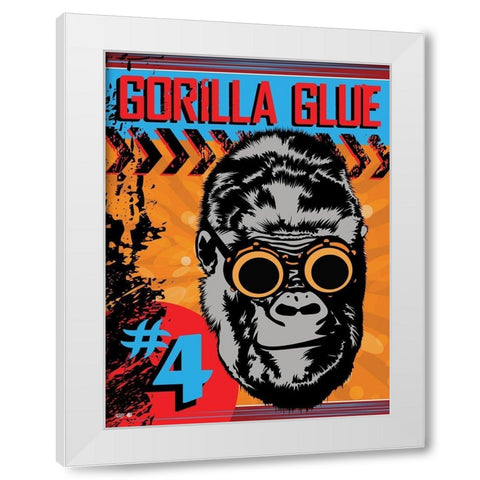 Gorilla Glue White Modern Wood Framed Art Print by Has