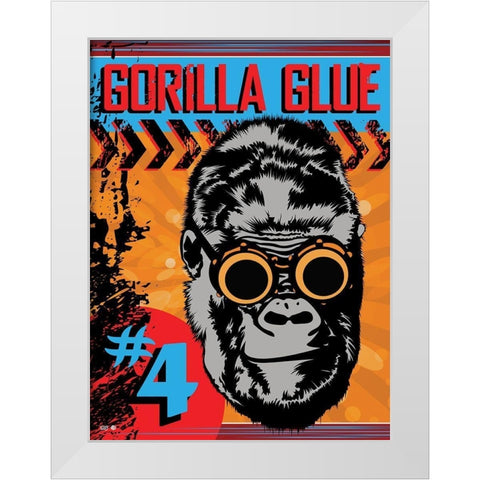 Gorilla Glue White Modern Wood Framed Art Print by Has
