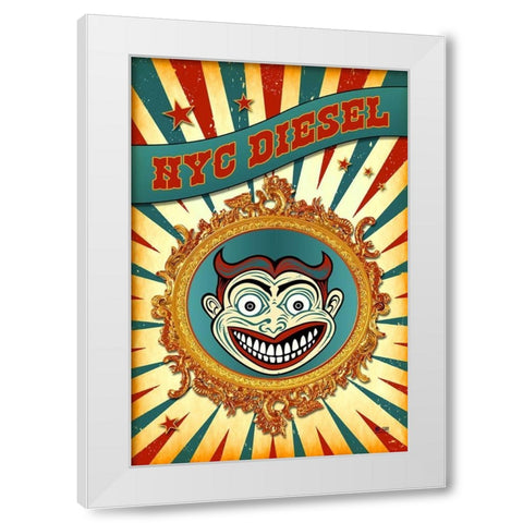 Nyc Diesel White Modern Wood Framed Art Print by Has