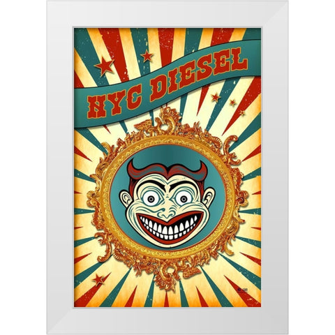 Nyc Diesel White Modern Wood Framed Art Print by Has