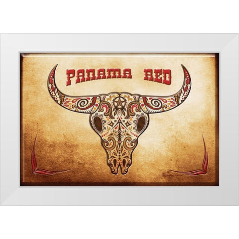 Panama Red White Modern Wood Framed Art Print by Has