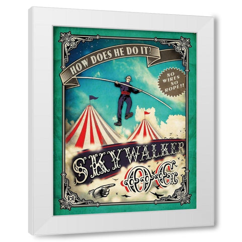 Skywalker White Modern Wood Framed Art Print by Has