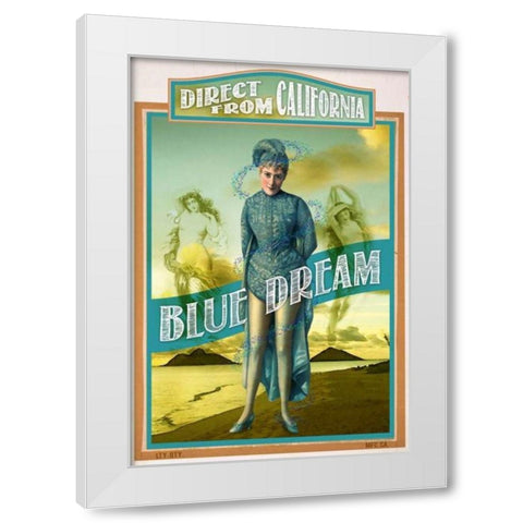 Blue Dream  White Modern Wood Framed Art Print by Has