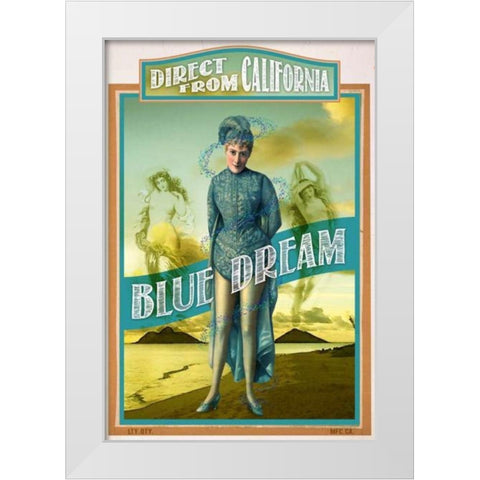 Blue Dream  White Modern Wood Framed Art Print by Has