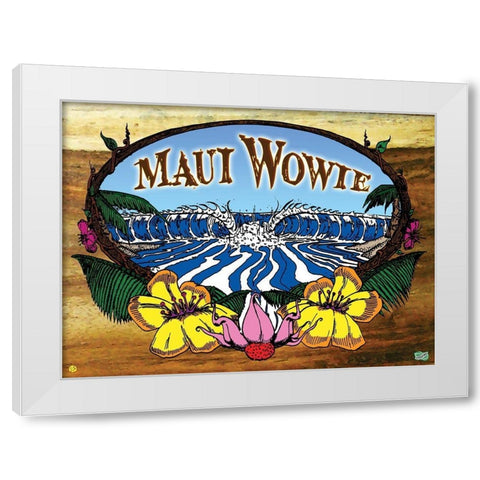 Maui Wowie White Modern Wood Framed Art Print by Has