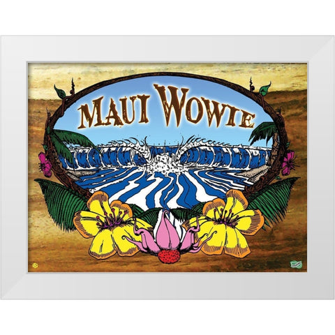 Maui Wowie White Modern Wood Framed Art Print by Has