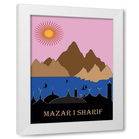 Mazar White Modern Wood Framed Art Print by Has
