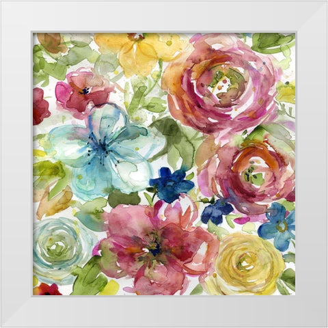 HAZ05 Assorted Bouquet White Modern Wood Framed Art Print by Franklin, Elizabeth