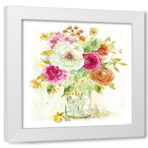 Garden Jar 5 White Modern Wood Framed Art Print by Franklin, Elizabeth