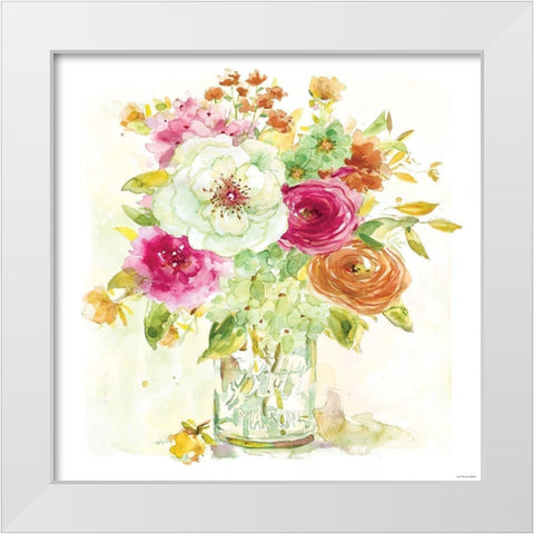 Garden Jar 5 White Modern Wood Framed Art Print by Franklin, Elizabeth