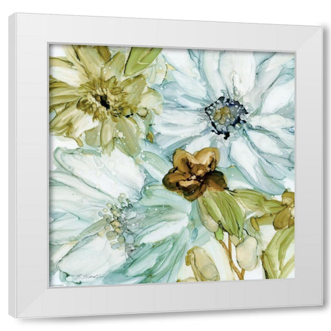 Seaglass Garden 1 White Modern Wood Framed Art Print by Franklin, Elizabeth