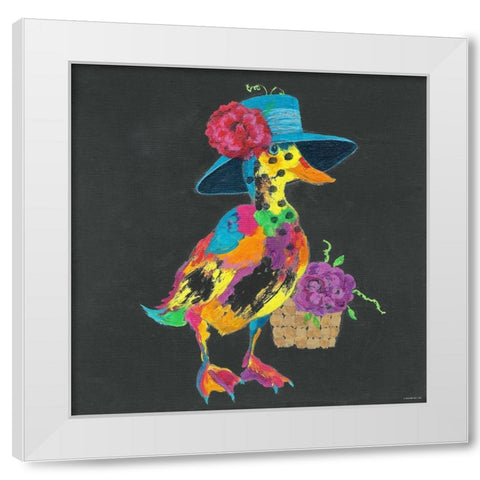 Duck IN DARK GRAY White Modern Wood Framed Art Print by TBS