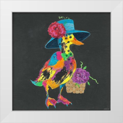 Duck IN DARK GRAY White Modern Wood Framed Art Print by TBS