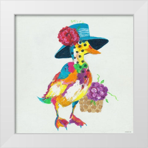 Duck White Modern Wood Framed Art Print by TBS