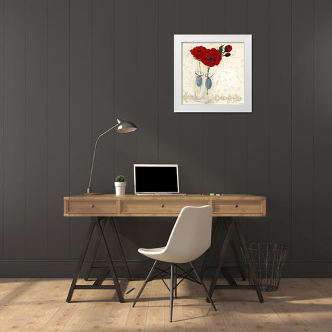 Inspired Red White Modern Wood Framed Art Print by Boem, O.