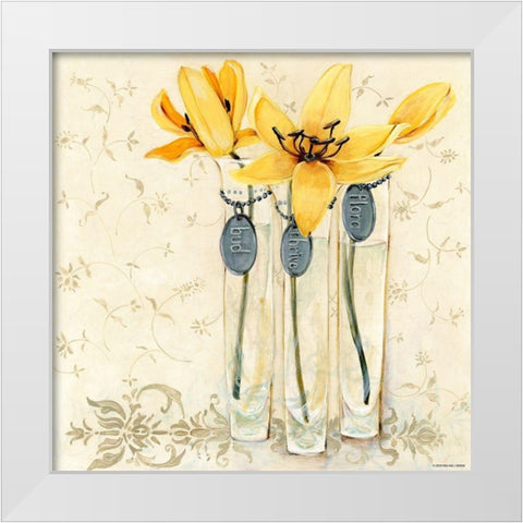 Inspired Yellow White Modern Wood Framed Art Print by Boem, O.