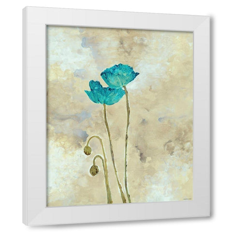 Tealqoise Flowers 1 White Modern Wood Framed Art Print by Henry, E.