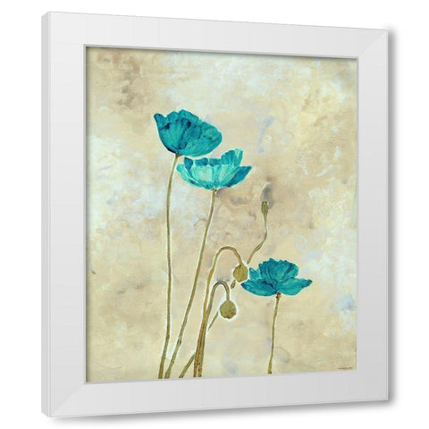 Tealqoise Flowers 2 White Modern Wood Framed Art Print by Henry, E.