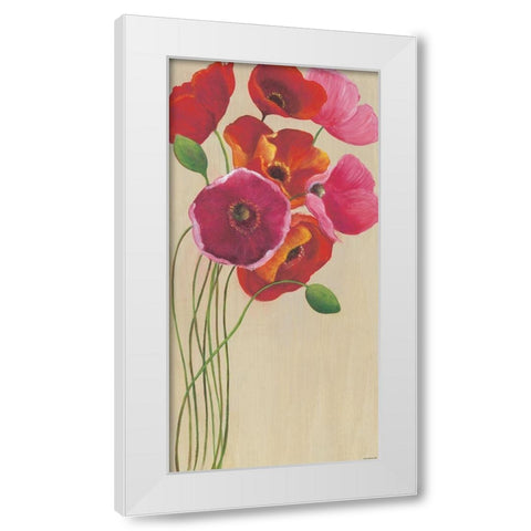 Tall Poppies 1 White Modern Wood Framed Art Print by Summers, Elle