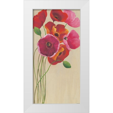 Tall Poppies 1 White Modern Wood Framed Art Print by Summers, Elle