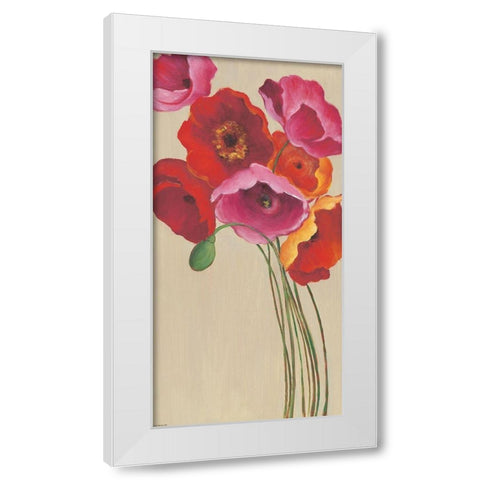 Tall Poppies 2 White Modern Wood Framed Art Print by Summers, Elle