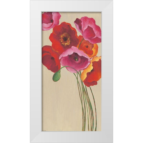 Tall Poppies 2 White Modern Wood Framed Art Print by Summers, Elle