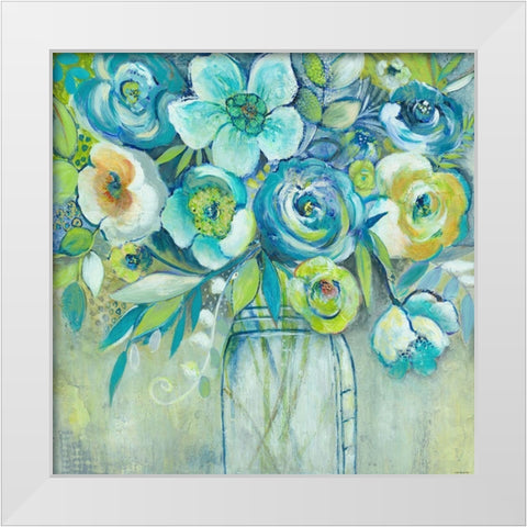 Late Summer Blooms White Modern Wood Framed Art Print by Summers, Elle