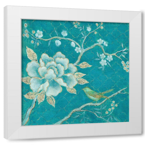 Birds and Blossoms 2 White Modern Wood Framed Art Print by Summers, Elle