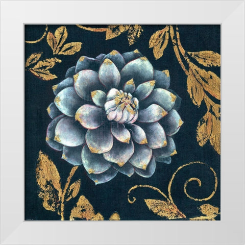 Gold Tip Floral 1 White Modern Wood Framed Art Print by TBS