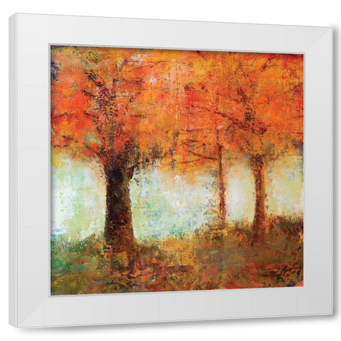 Fall Trees White Modern Wood Framed Art Print by Sokol-Hohne