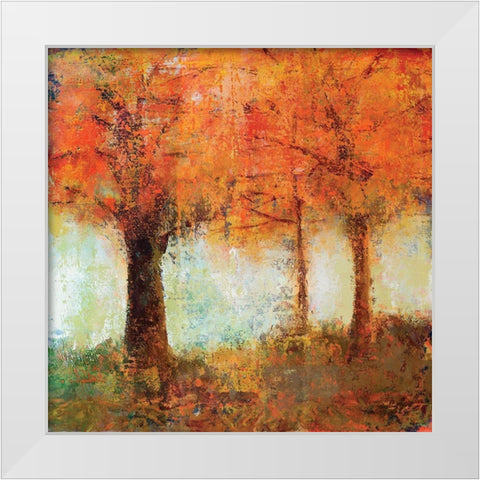 Fall Trees White Modern Wood Framed Art Print by Sokol-Hohne