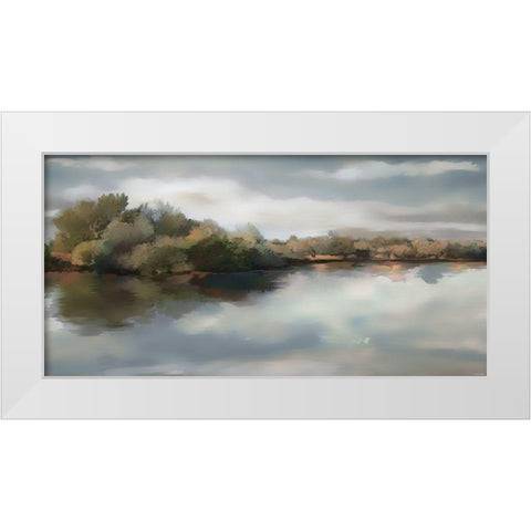 River Fields White Modern Wood Framed Art Print by Sokol-Hohne