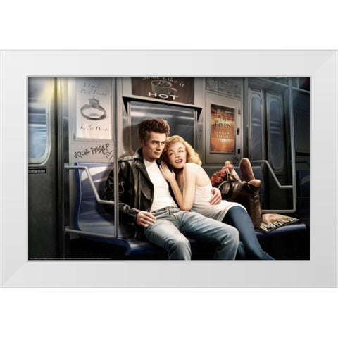 Subway White Modern Wood Framed Art Print by Brando, JJ