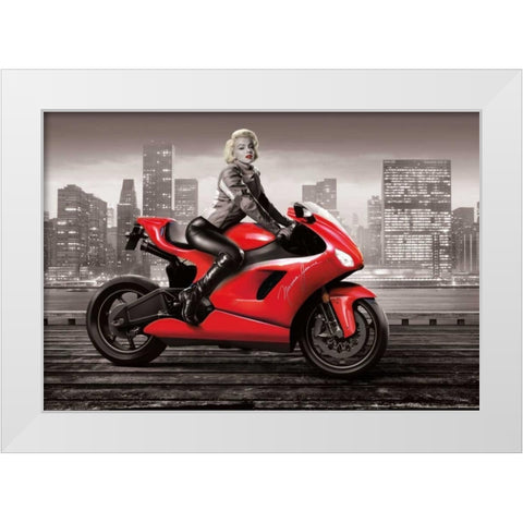 Marilyns Ride White Modern Wood Framed Art Print by Brando, JJ