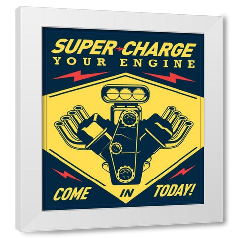 Super Racing White Modern Wood Framed Art Print by Brando, JJ