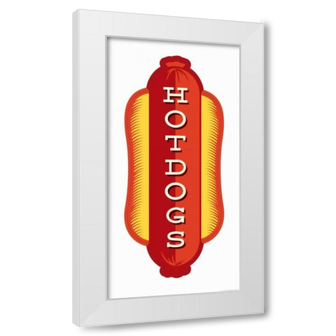 Hotdogs In White White Modern Wood Framed Art Print by Brando, JJ